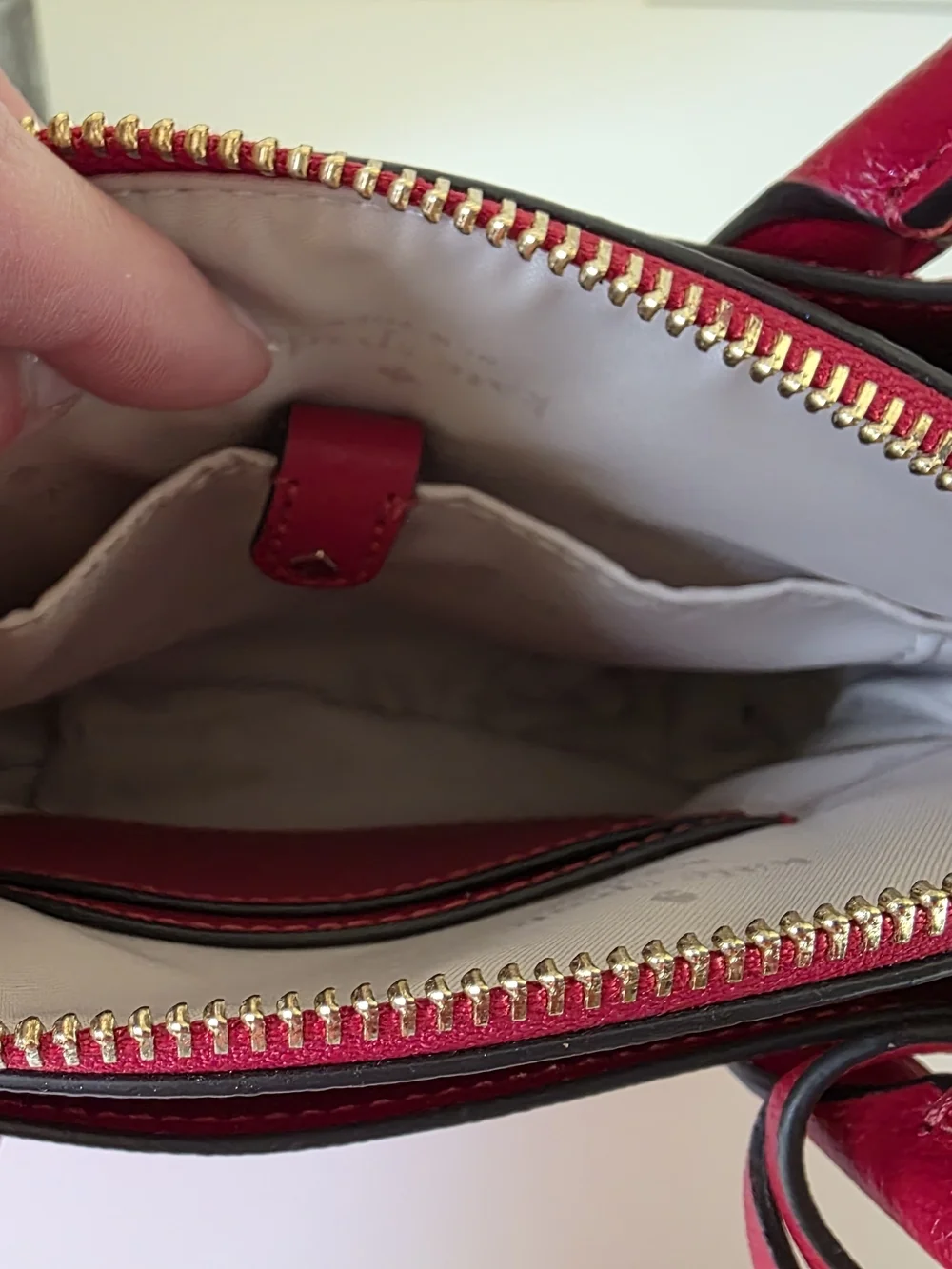 Kate Spade Margaux Mini Satchel Crossbody Hot Chili Red Textured Leather